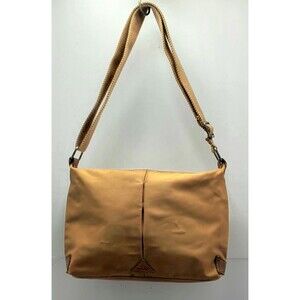 Vintage Jordache Tan Nylon Crossbody Shoulder Bag Minimalist Everyday Chic Style